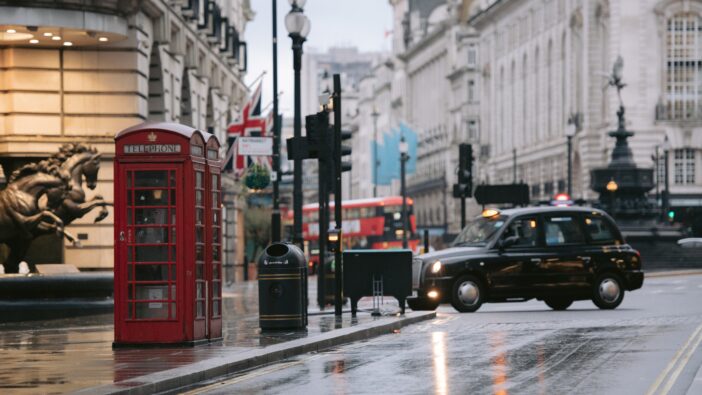 London in the rain